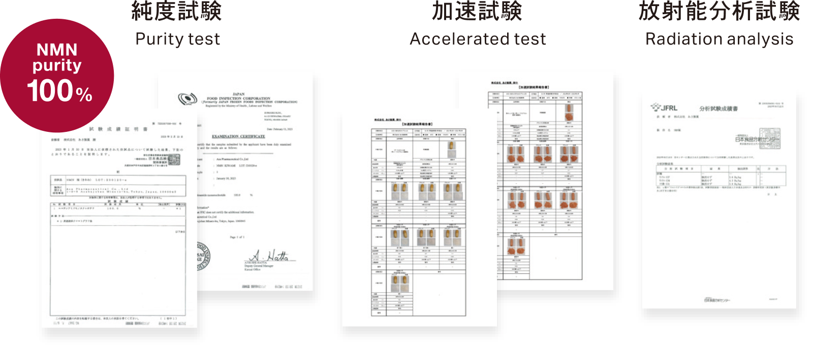純度試験・加速試験・放射能分析試験